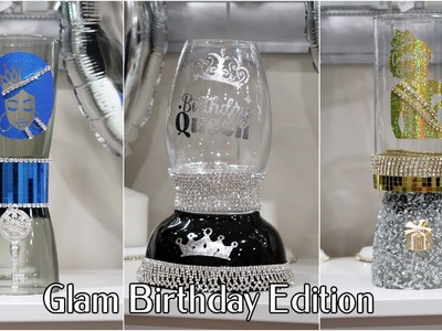 DIY GLAM BIRTHDAY DECOR IDEAS*Birthday DIYs to Save $$$.  Easy Personalized DIYs with Cricut