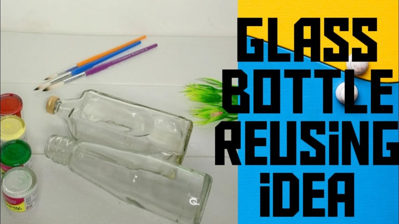 DIY : HOW TO REUSE GLASS BOTTLE. GLASS BOTTLE PAINTING FOR BEGINNERS || BOTTLE ART. BOTTLE DECOR