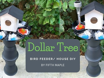 DOLLAR TREE BIRD HOUSE. FEEDER DIY- SPRING DOLLAR TREE DECOR-BIRD HOUSE