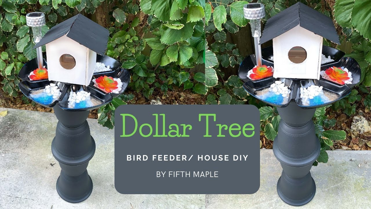 DOLLAR TREE BIRD HOUSE. FEEDER DIY- SPRING DOLLAR TREE DECOR-BIRD HOUSE