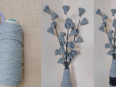 Easy to make flower from Cotton Rope | Bunga sudut dari Tali Katun Rope | DIY Macreme Rope
