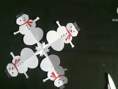 How to make a paper cutting snowman