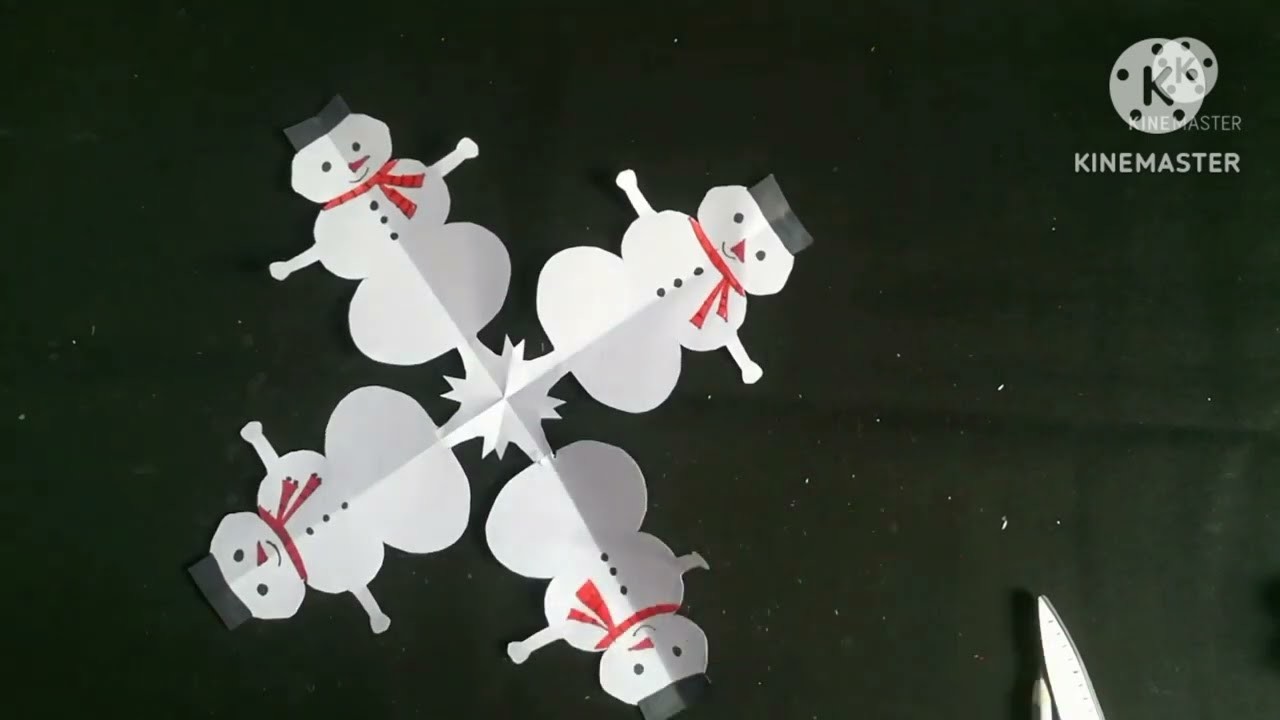 How to make a paper cutting snowman