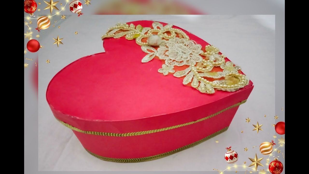 How To Make Heart Shaped Paper Gift Box || Valentine's day Gift Idea | Cardboard Craft Ideas