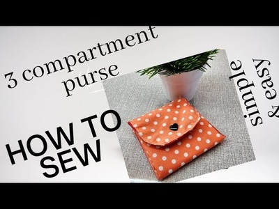 How to sew 3 compartment coin purse with easy and simple way. diy. nja creativity handmade