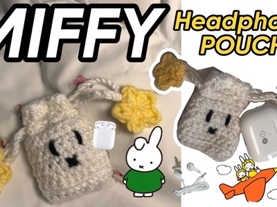 MIFFY earphone pouch crochet || cute handmade gift+ works for both AirPods