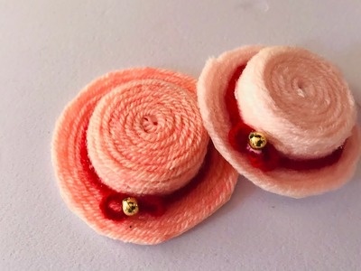 Mini caps making with woolen thread. how to make caps. DIY cap making idea. DIY. woolen caps