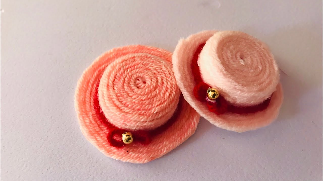 Mini caps making with woolen thread. how to make caps. DIY cap making idea. DIY. woolen caps