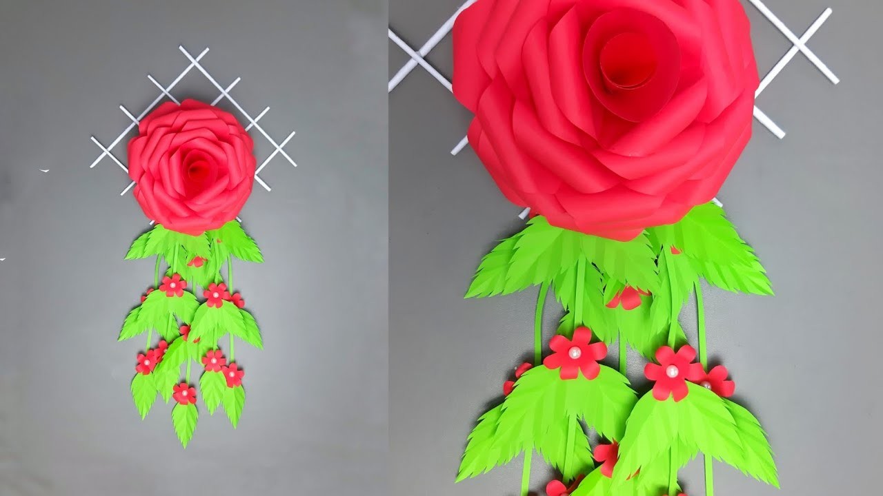 Quick and easy rose wall hanging craft | wall decoration ideas | diy
