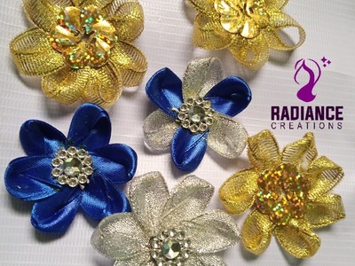 Ribbon flower. Easy to make ||Radiance creations