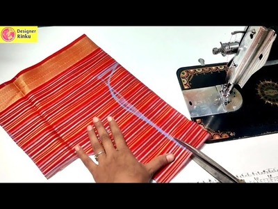 Simple Blouse Back Neck Design Cutting and Stitching || Designer Rinku