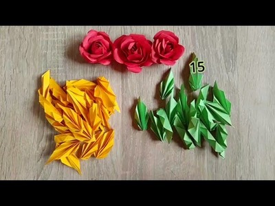 Unique idea for craft work. Make paper flowers for decoration. Secrets of paper and flowers. DIY