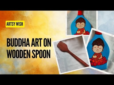 Wooden spoon painting.Buddha art????.Room decor ideas.Wall hanging craft.Artsy Wish.#homedecor#diy