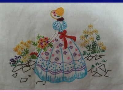 Amazing Hand Embroidery design. Beautiful Hand Embroidery Doll design stitch.???? girl embroidery