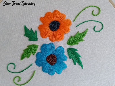 Basic stitches hand embroidery - Easy Floral Embroidery tutorial for beginners ???? Free pattern