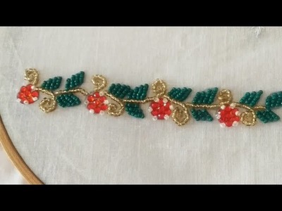 Bead embroidery. small border embroidery @blossomembroidery