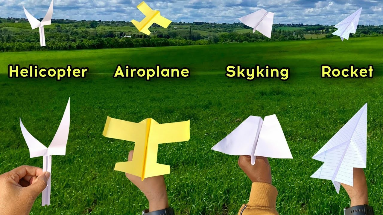 Best 4 flying rocket plane, flying 4 helicopter plane, best 4 new airplane, paper 4 plane flying