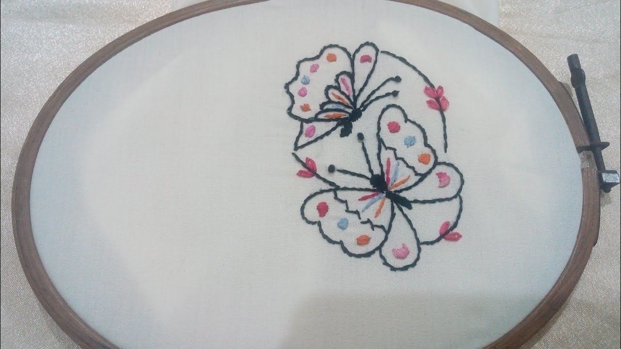 Butterfly Embroidery Tutorial | Hand Embroidery For Beginners | Designs By Anjum