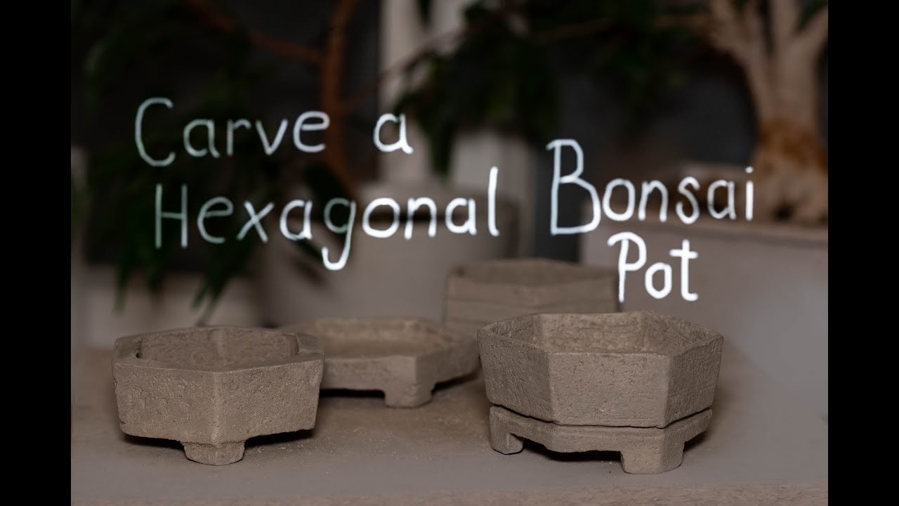 Carving a Hexagonal Mame Bonsai Pot in clay. DIY easy ceramics! #Bonsaipot #mamebonsaipot #Bonsai