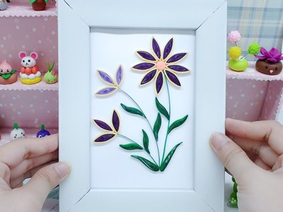 Crafting a delicate flower quilling a propeller flower | Create a cute picture paper for the desk