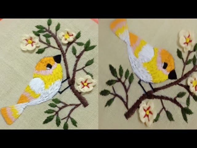 Cute bird hand embroidery pattern.embroidery for beginners @embo_spark #embroidery #design #like
