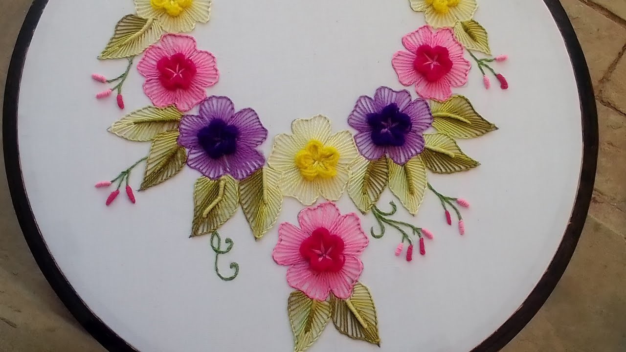 DIY Fashion: Learn Neckline Hand Embroidery in Easy Steps @butterflyhandembroidery