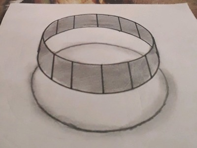 Easy 3d kids ring drawing on the paper painting