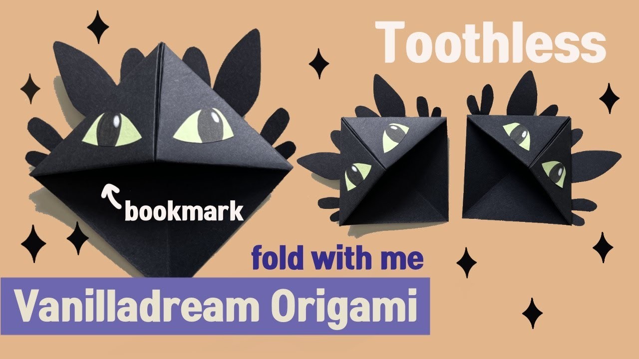 ⭐️Easy Bookmark l Toothless Drawing l How to Draw Toothless l Paper Folding l Paper Craft Bookmark
