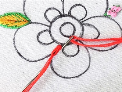 Eye-catching colorful Needle Point Art modern hand Embroidery Design made with Simple stitch designs