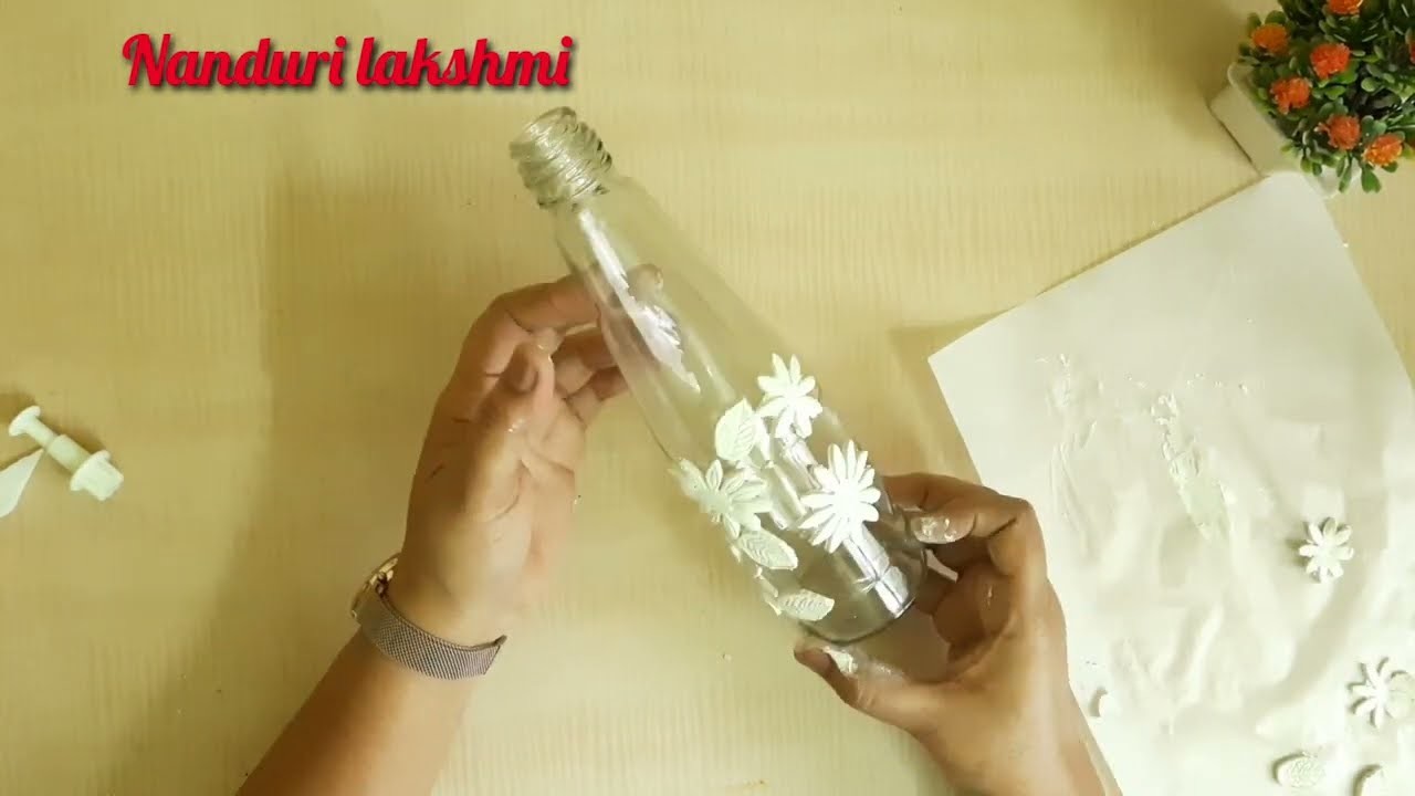 Glass bottle decoration idea.