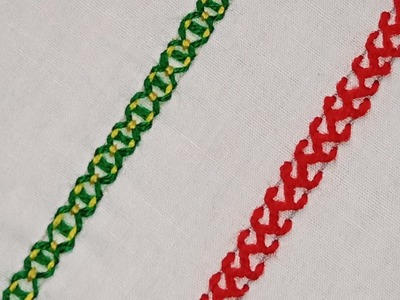 Hand Embroidery | Broken chain and run cross stitch design