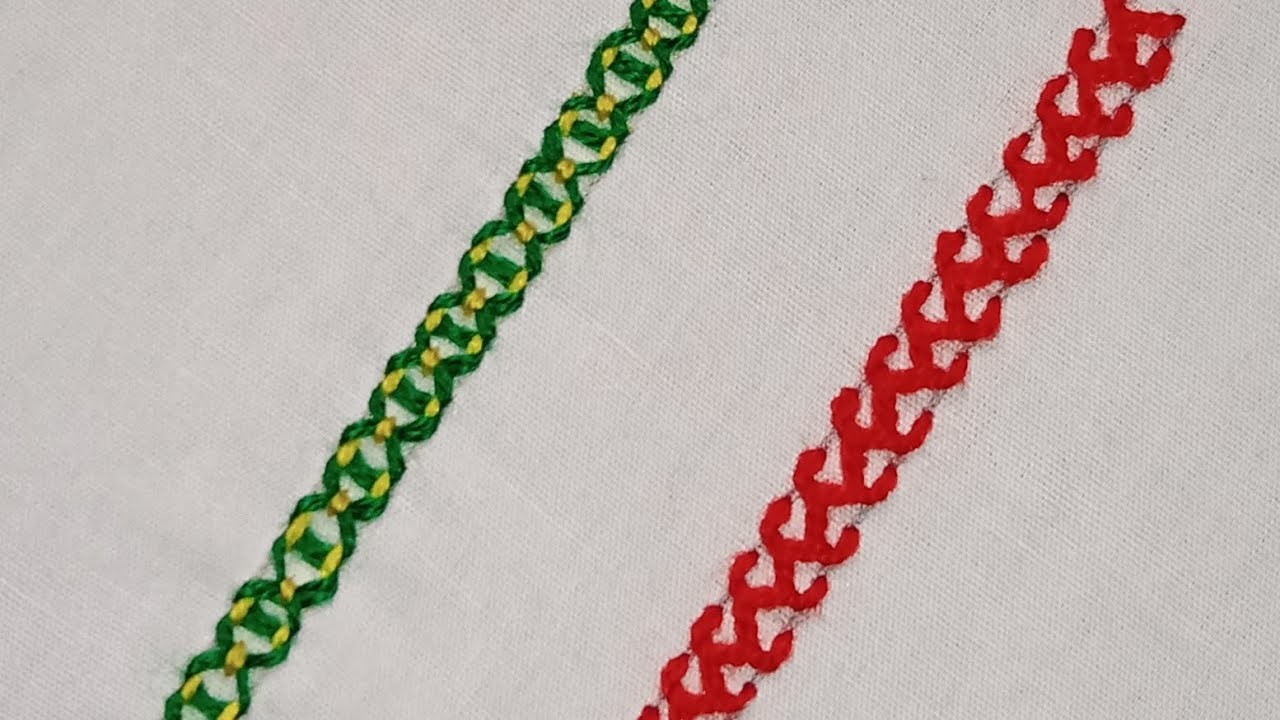 Hand Embroidery | Broken chain and run cross stitch design