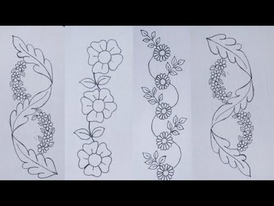 Hand embroidery: Different Pretty Borderline Embroidery Designs - SIMPLE Stitches