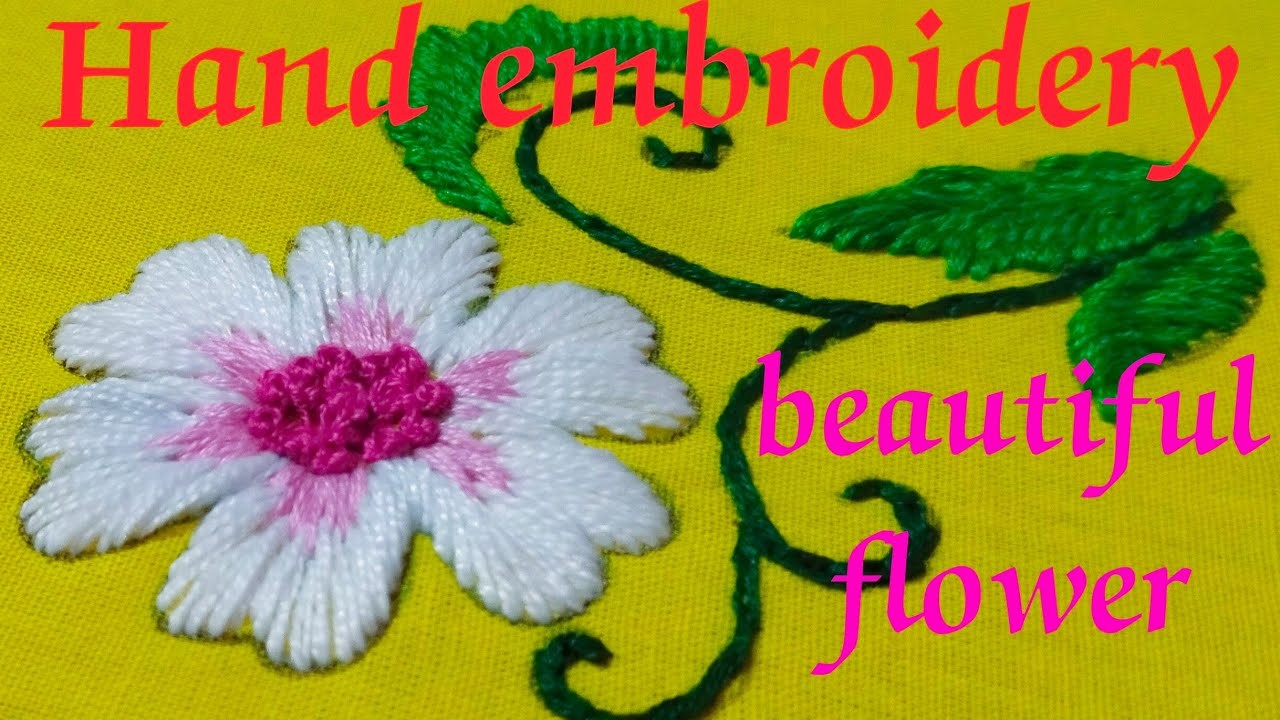 #Hand embroidery #flower design #Handicraft embroider #woolen flower #designHand embroider
