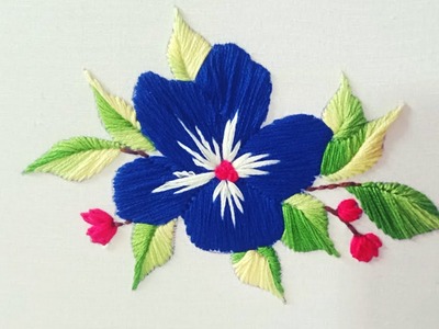 HAND EMBROIDERY - Gorgeous Floral Design| Very Simple Flower| Satin Work Tutorial