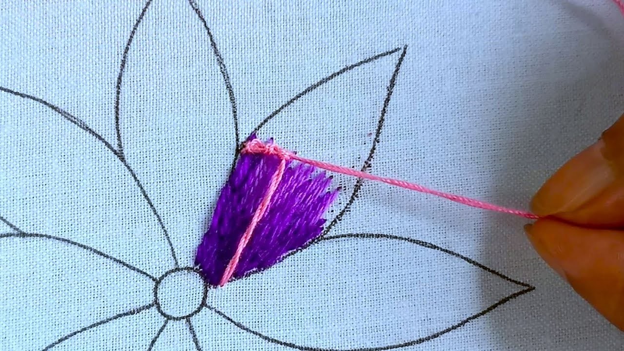 Hand Embroidery,Super Cute Fluffy stitch ,trellish stitch flower design needle art part 1