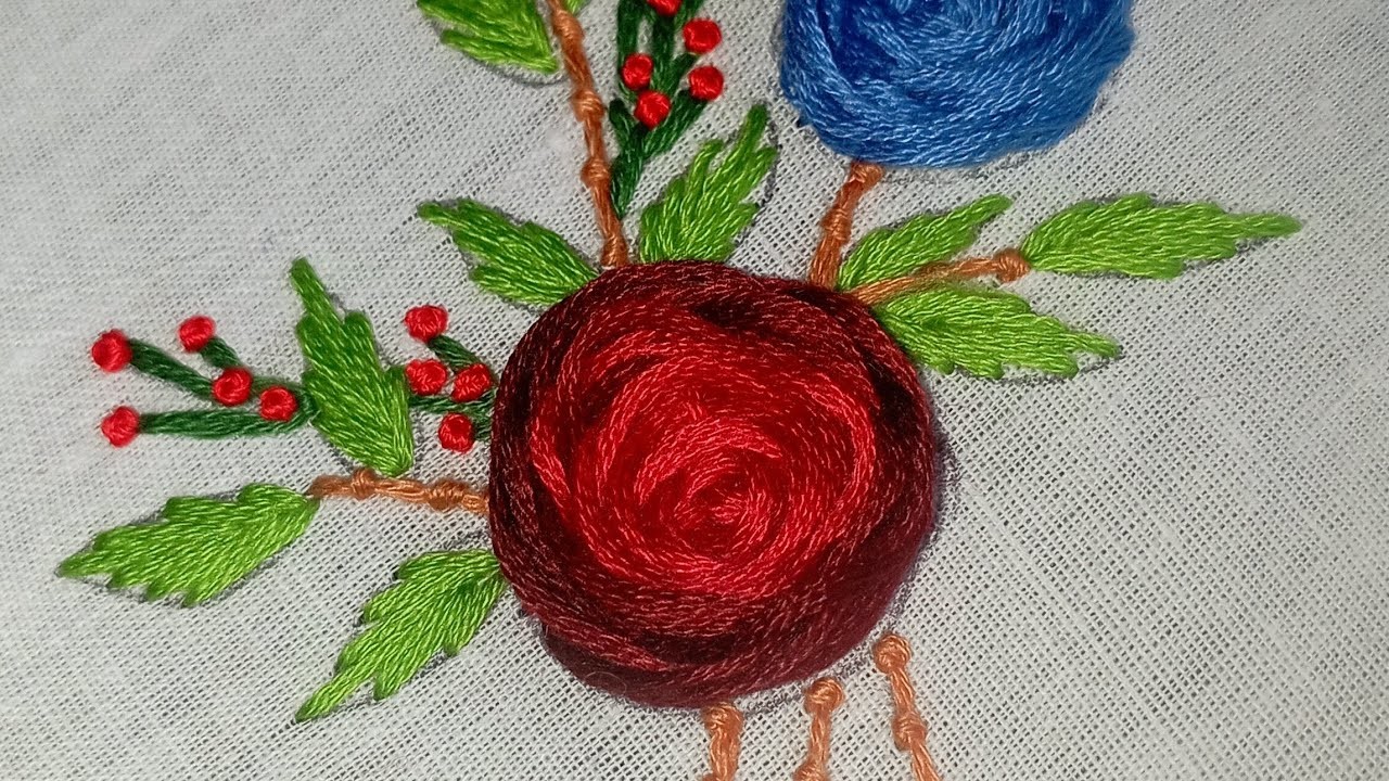 Hand Embroidery: woven wheel stitch Rose tutorial. #handembroidery