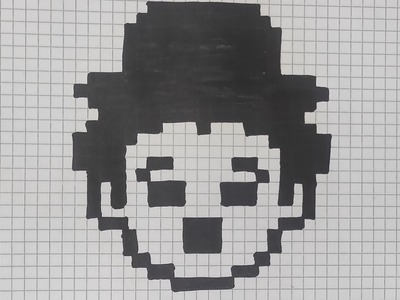 Handmade Pixel Art - How To Draw Charles Chaplin #pixelart