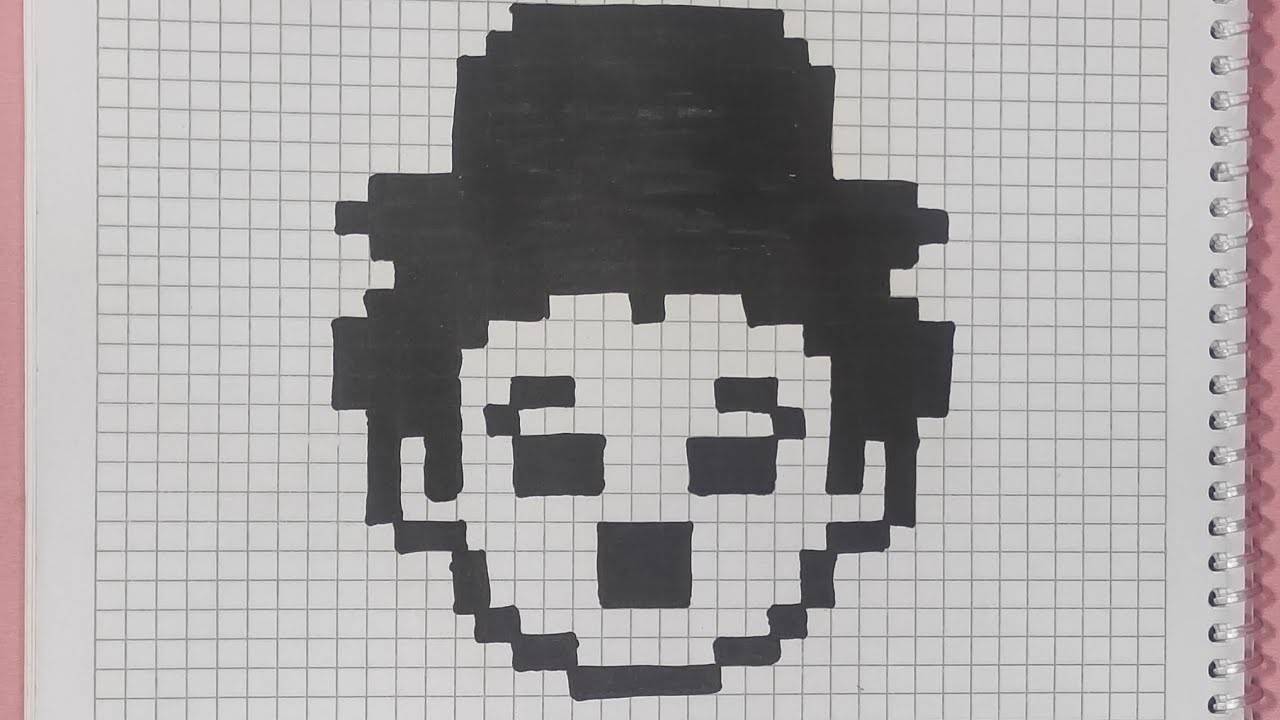 Handmade Pixel Art - How To Draw Charles Chaplin #pixelart