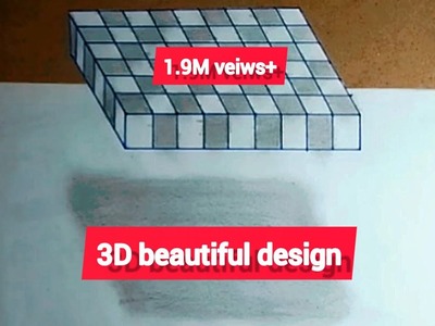 How to draw 3D design cuboid||#drawing #monojdey #design #construction