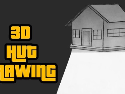 How to draw 3d house | how to draw 3d hut | 3d house drawing on paper | 3d drawings | easy art guide