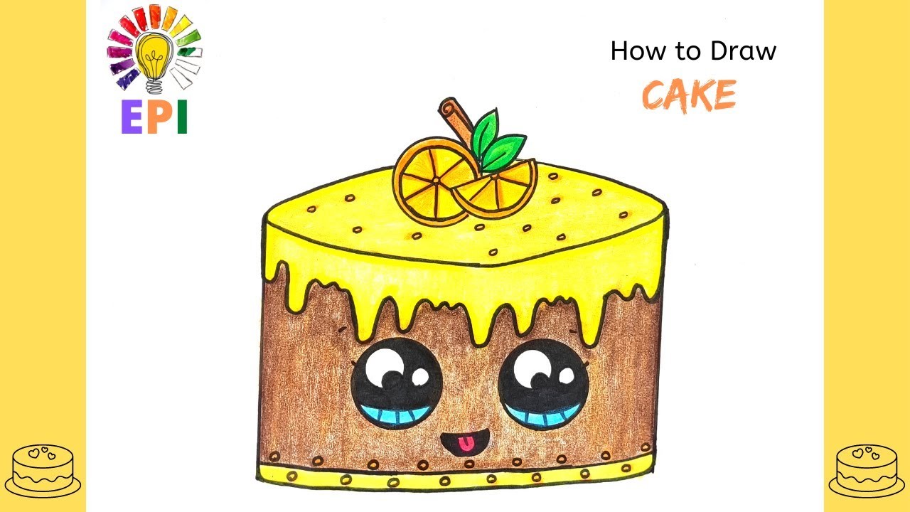 HOW TO DRAW CUTE CAKE - EASY PAINTING IDEA