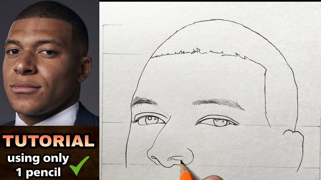 How to draw Kylian Mbappe Step by Step - Drawing Tutorial | YouCanDraw