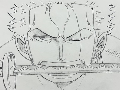 How to draw zoro from [ One piece ] step-by-step
