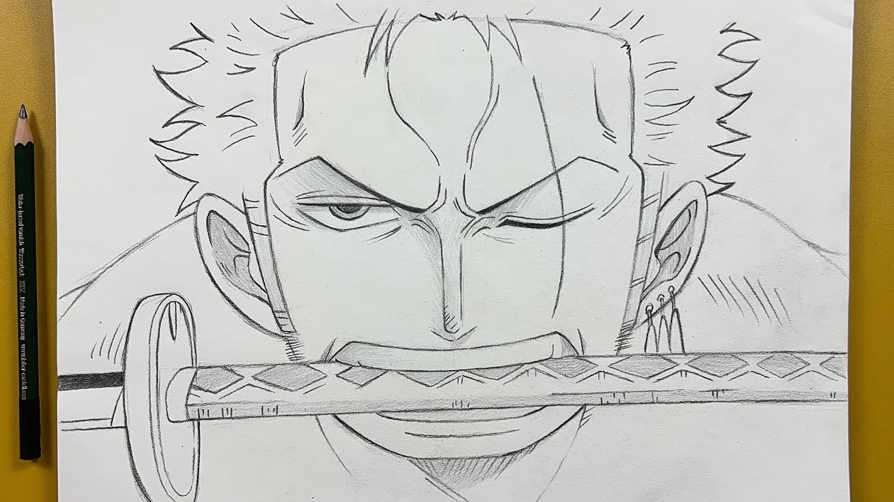 How to draw zoro from [ One piece ] step-by-step