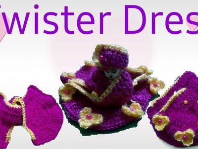How to make crochet twister dress for laddu gopal ji dress with cap