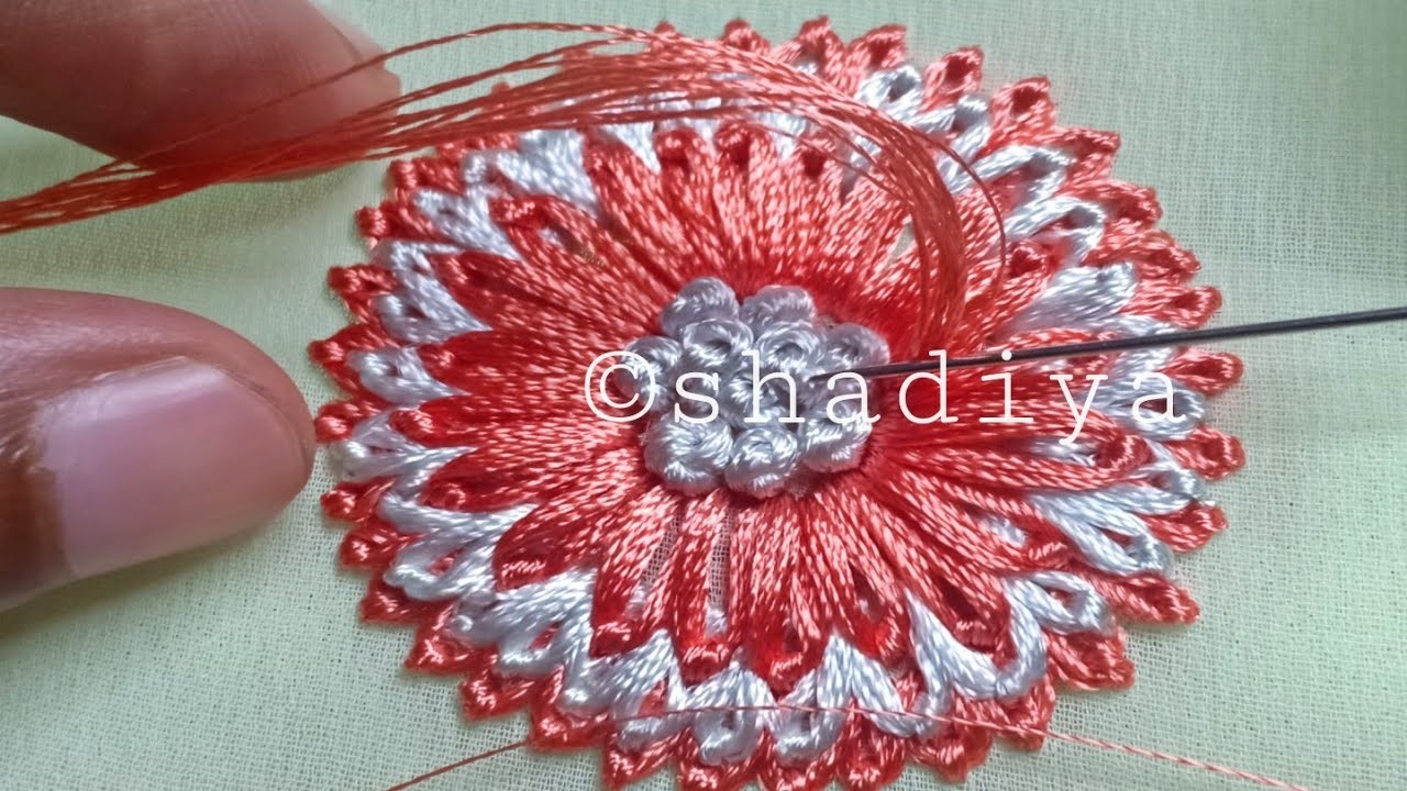 Lazy daisy hand embroidery using normal needle silk thread|all over embroidery design