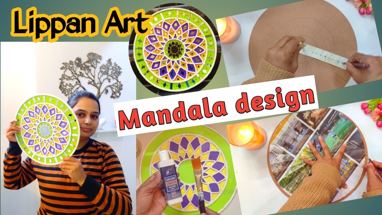 Lippan Art | Lippan Art For Beginners | Lippan Art Work Tutorial | Easy Mandala Pattern