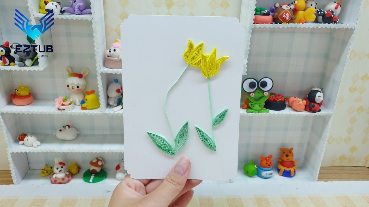 Make quilling lovely two yellow tulips | Quilling paper art flowers