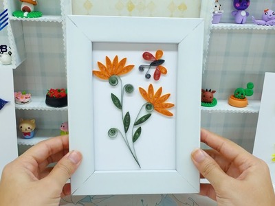 Make quilling orange flowers and butterflies | Quilling for beginners
